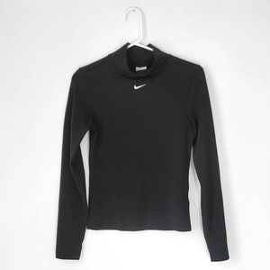 Nike Sportswear Essentials Black Long Sleeve Mock Neck Top